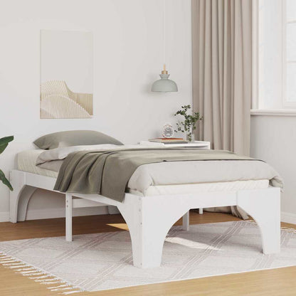 vidaXL Bed Frame White 75 x 190 cm Solid Pine Wood
