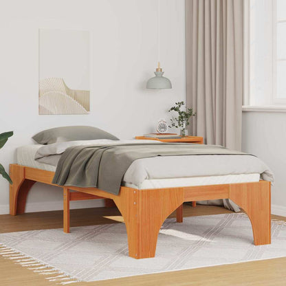 vidaXL Bed Frame Brown 75 x 190 cm Solid Pine Wood