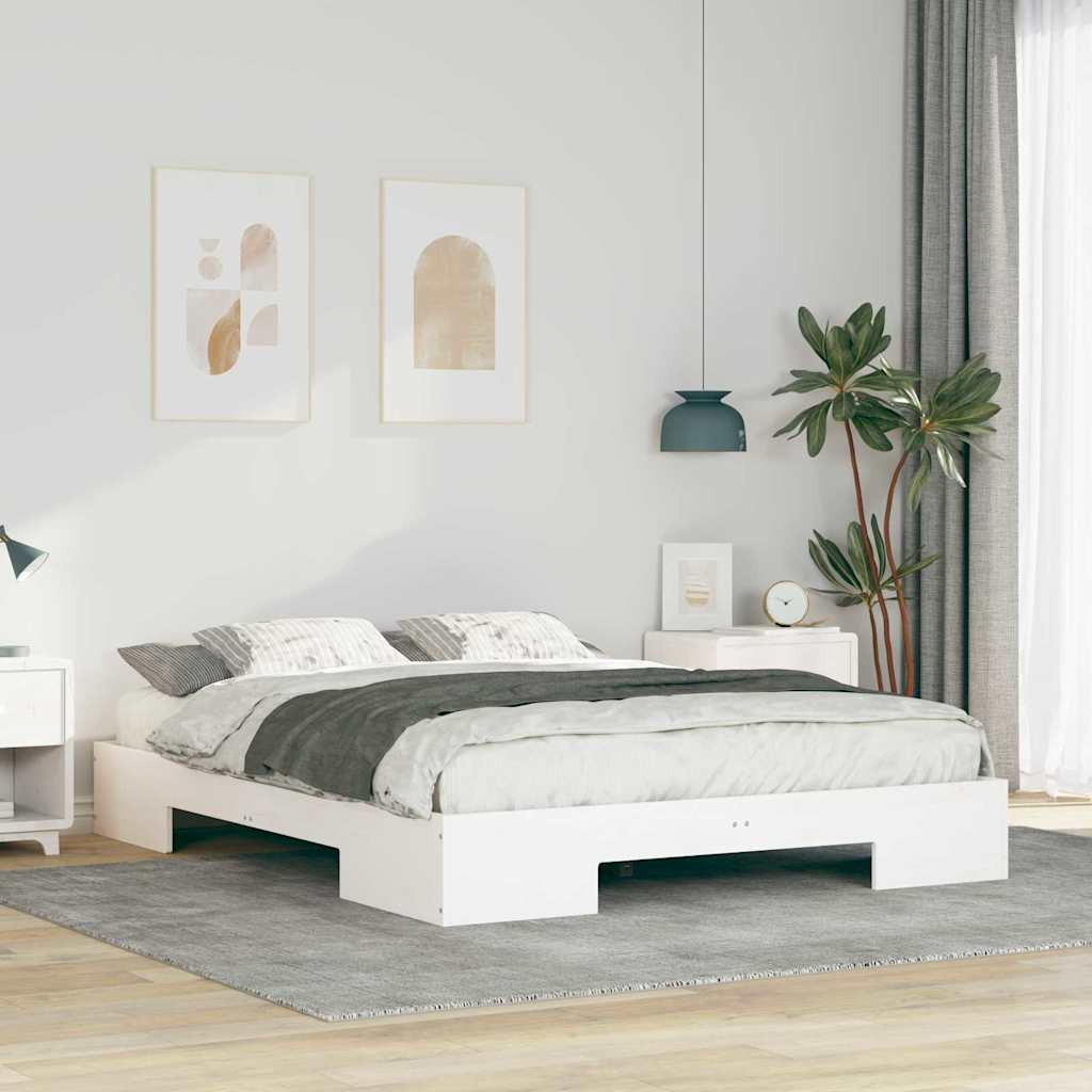 vidaXL Bed Frame White 160 x 200 cm
