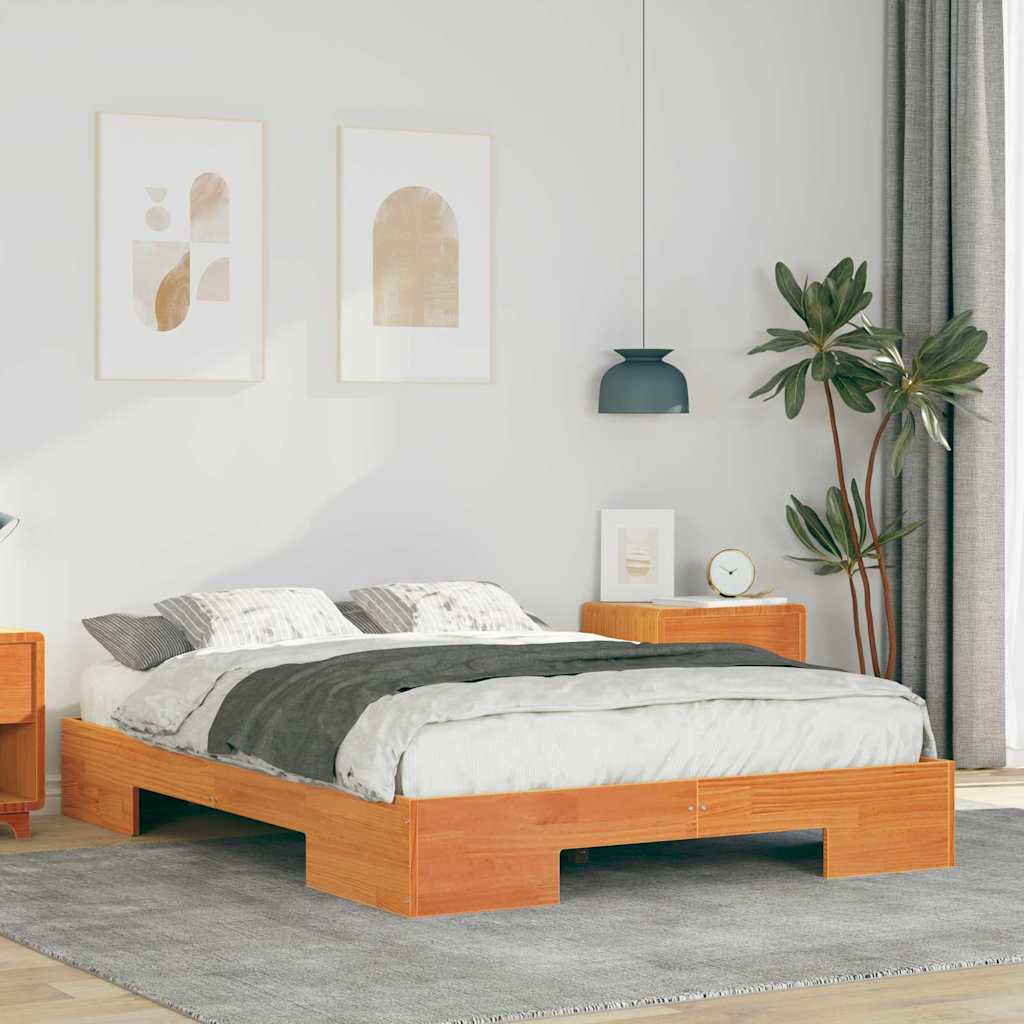 vidaXL Bed Frame Brown 140 x 190 cm