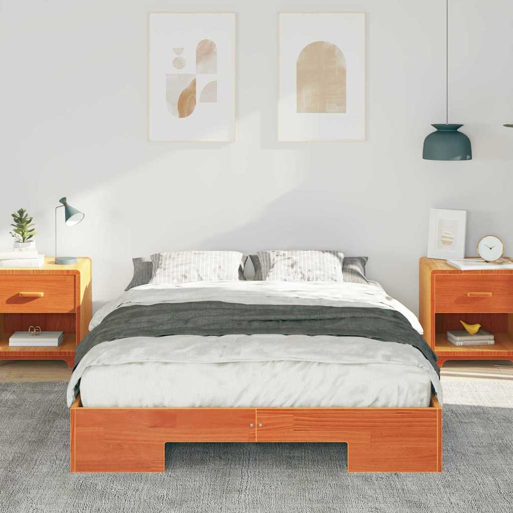 vidaXL Bed Frame Brown 140 x 190 cm