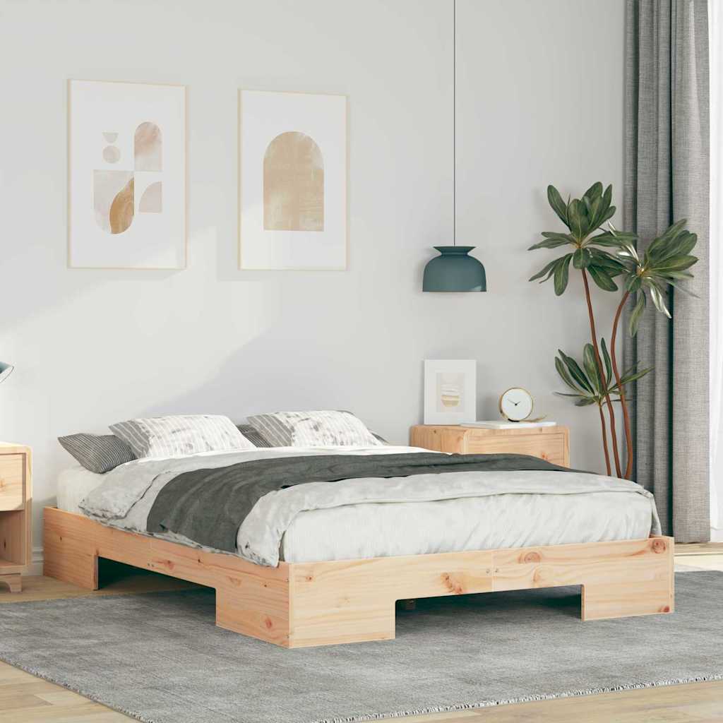 vidaXL Bed Frame Brown 135 x 190 cm