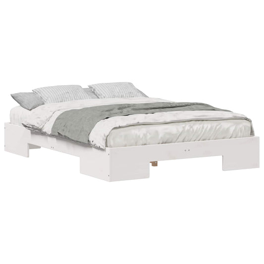 vidaXL Bed Frame White 135 x 190 cm