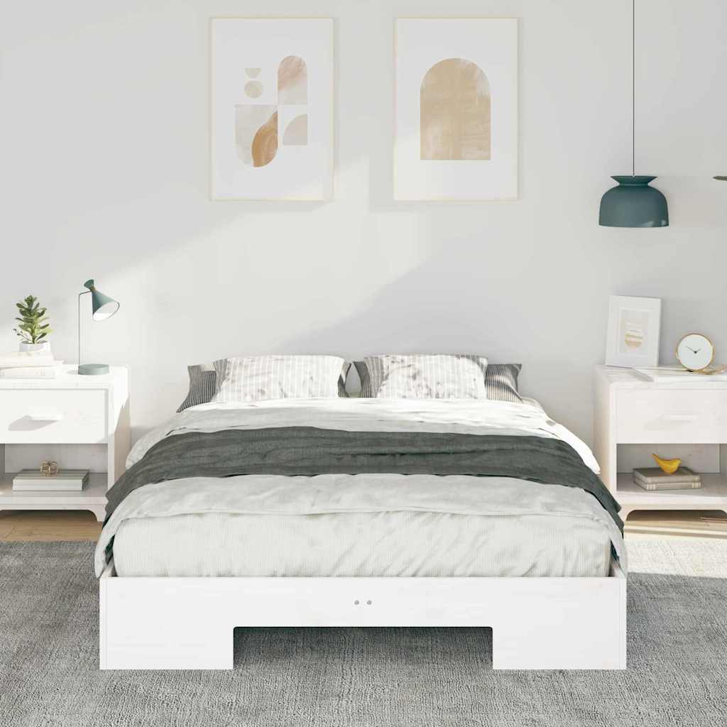 vidaXL Bed Frame White 120 x 190 cm
