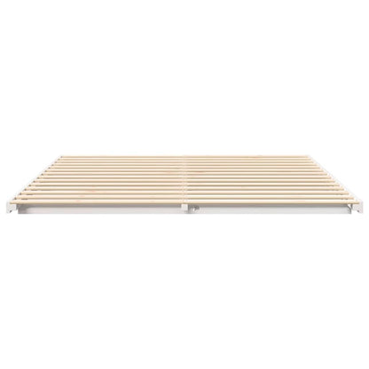 vidaXL Bed Frame White 200 x 200 cm Solid Pine Wood