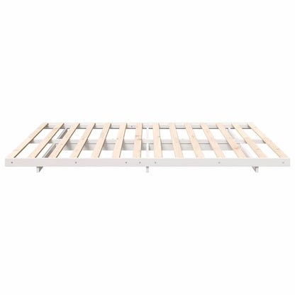 vidaXL Bed Frame White 200 x 200 cm Solid Pine Wood