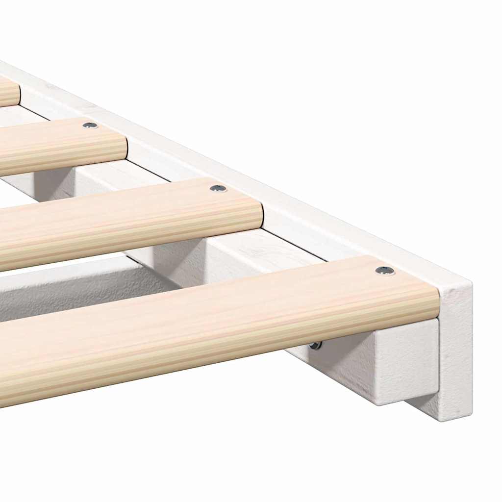 vidaXL Bed Frame White 160 x 200 cm Solid Pine Wood