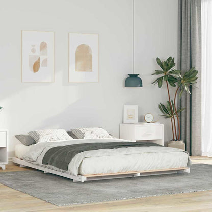 vidaXL Bed Frame White 160 x 200 cm Solid Pine Wood