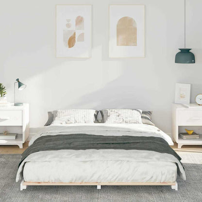 vidaXL Bed Frame White 160 x 200 cm Solid Pine Wood
