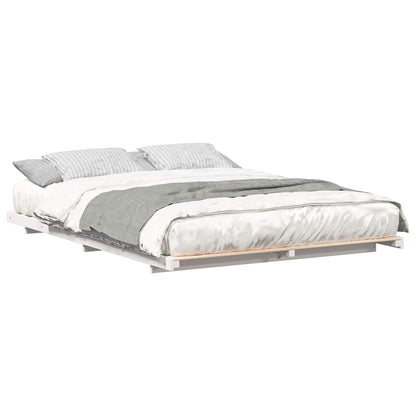 vidaXL Bed Frame White 160 x 200 cm Solid Pine Wood
