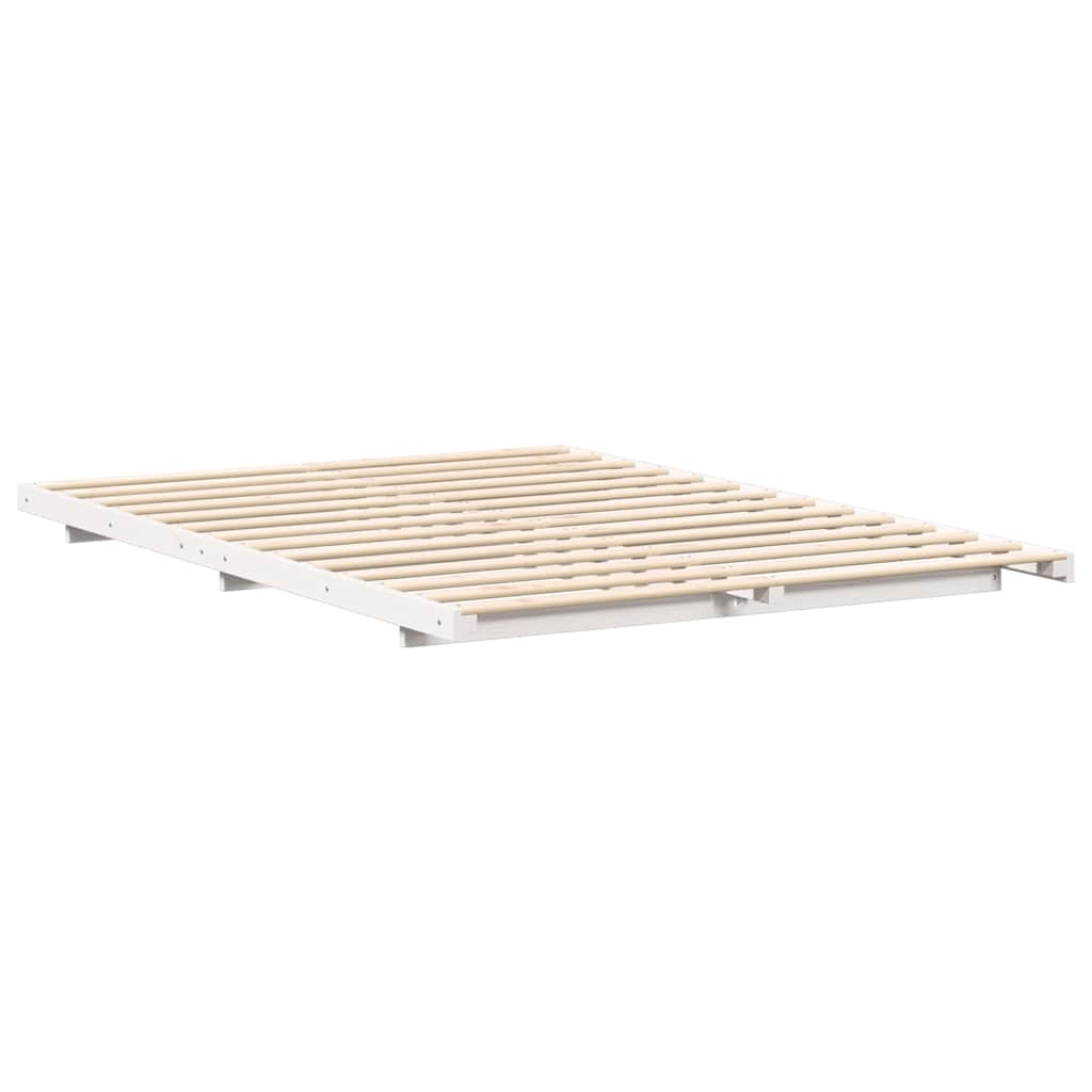vidaXL Bed Frame White 160 x 200 cm Solid Pine Wood