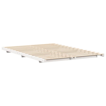 vidaXL Bed Frame White 160 x 200 cm Solid Pine Wood