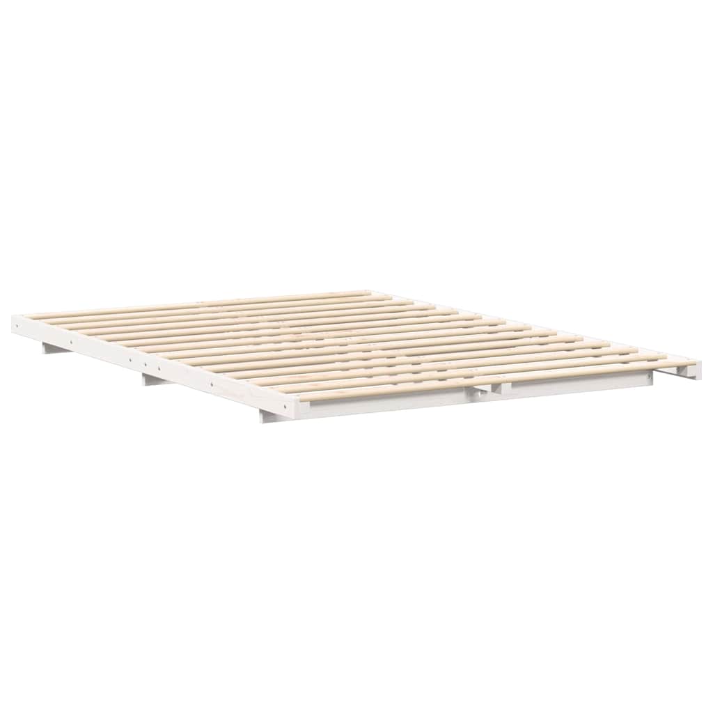 vidaXL Bed Frame White 160 x 200 cm Solid Pine Wood