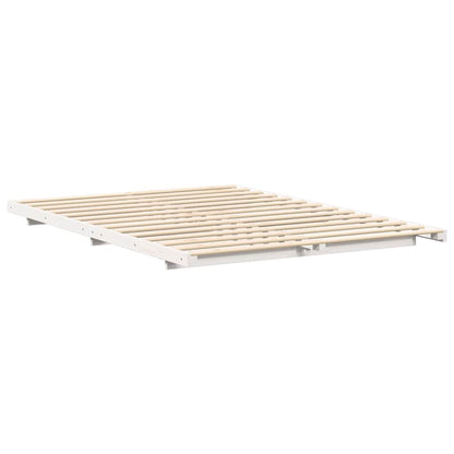 vidaXL Bed Frame White 160 x 200 cm Solid Pine Wood