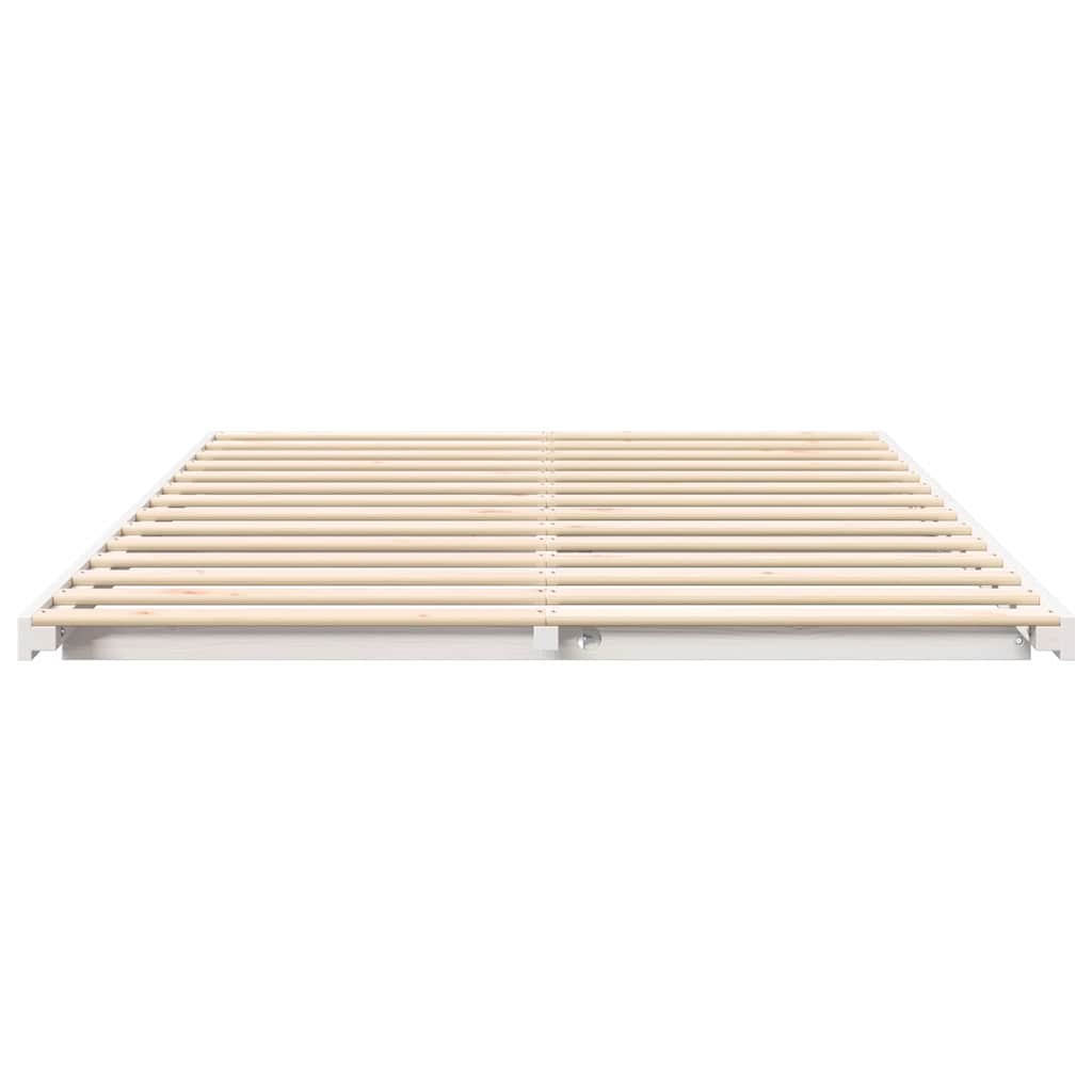vidaXL Bed Frame White 160 x 200 cm Solid Pine Wood