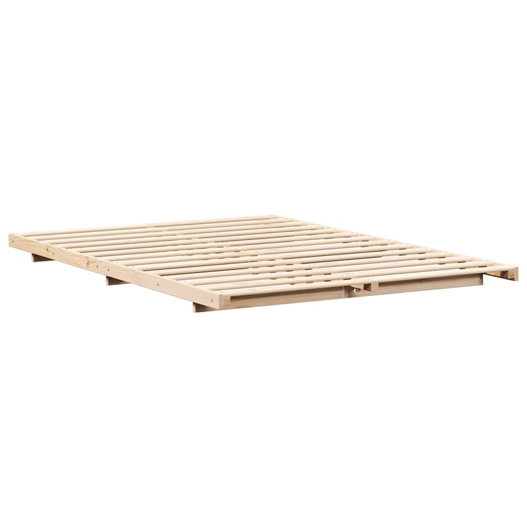 vidaXL Bed Frame Brown 150 x 200 cm Solid Pine Wood