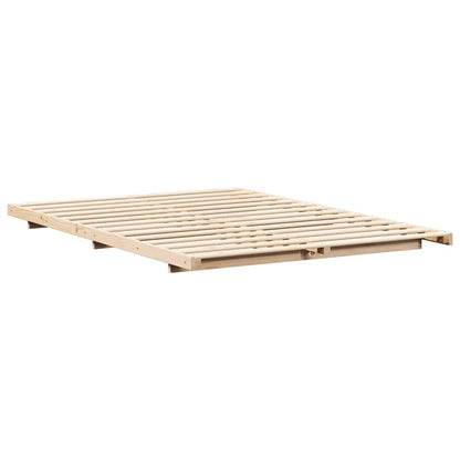 vidaXL Bed Frame Brown 150 x 200 cm Solid Pine Wood