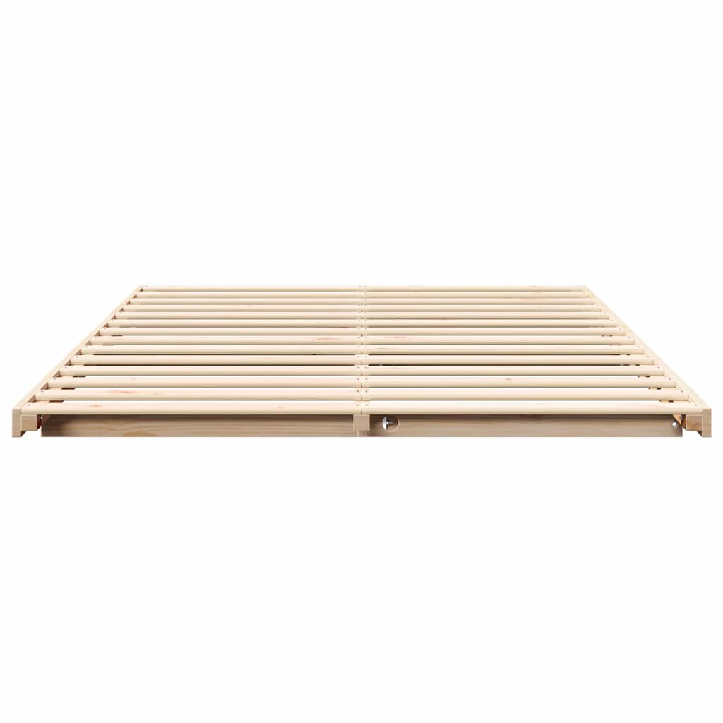 vidaXL Bed Frame Brown 150 x 200 cm Solid Pine Wood
