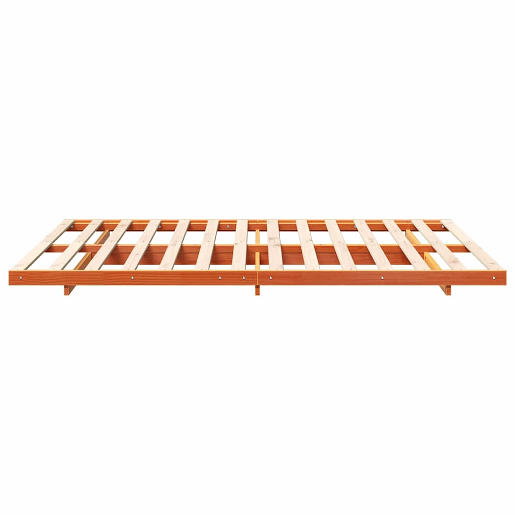 vidaXL Bed Frame Wax Brown 150 x 200 cm Solid Pine Wood