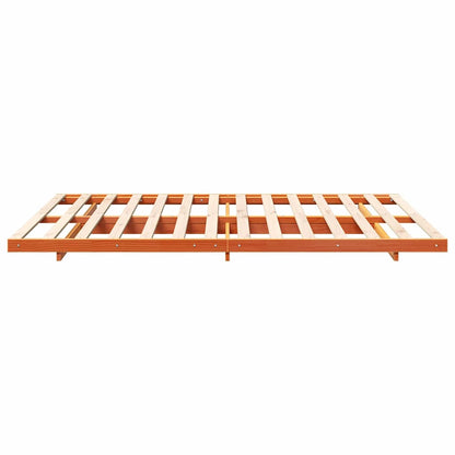 vidaXL Bed Frame Wax Brown 150 x 200 cm Solid Pine Wood