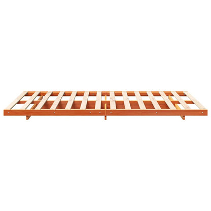 vidaXL Bed Frame Wax Brown 140 x 190 cm Solid Pine Wood