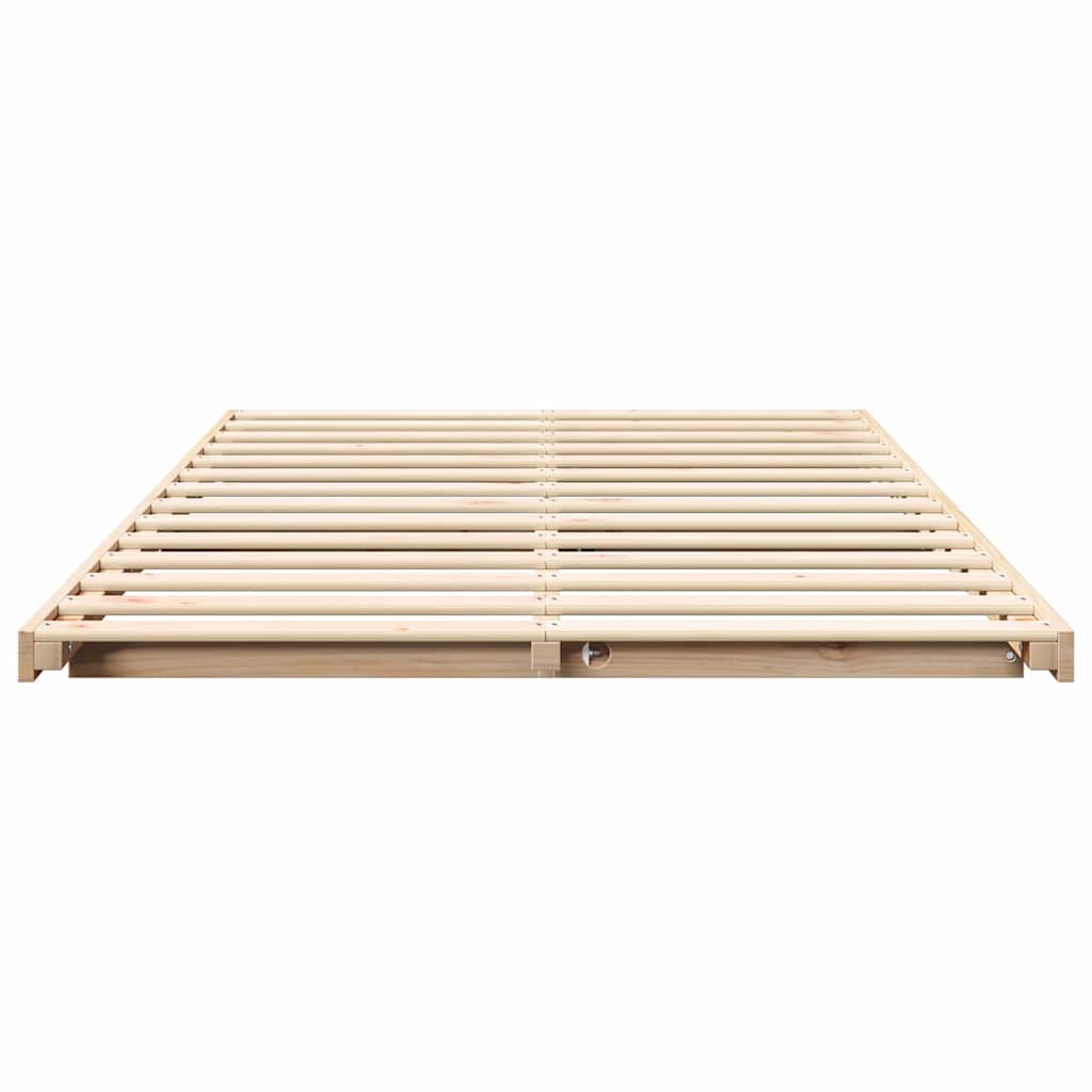 vidaXL Bed Frame Brown 135 x 190 cm Solid Pine Wood