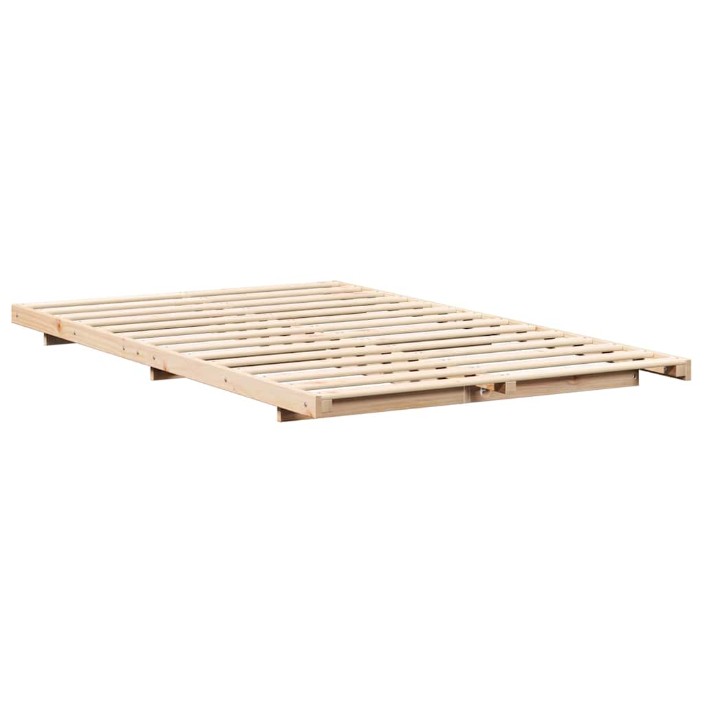 vidaXL Bed Frame Brown 120 x 190 cm Solid Pine Wood