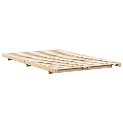 vidaXL Bed Frame Brown 120 x 190 cm Solid Pine Wood