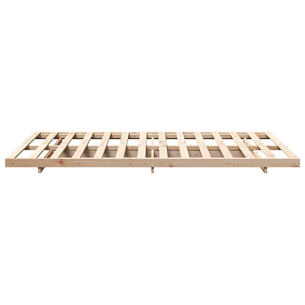 vidaXL Bed Frame Brown 120 x 190 cm Solid Pine Wood