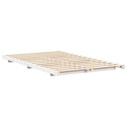 vidaXL Bed Frame White 120 x 190 cm Solid Pine Wood
