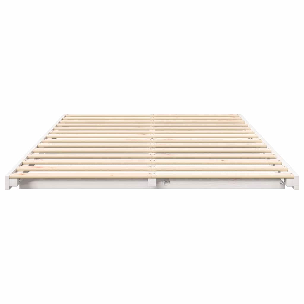 vidaXL Bed Frame White 120 x 190 cm Solid Pine Wood