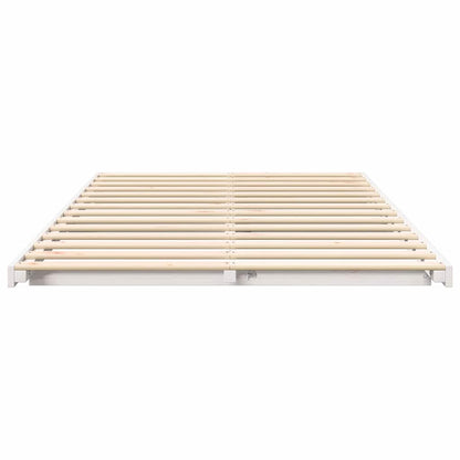 vidaXL Bed Frame White 120 x 190 cm Solid Pine Wood