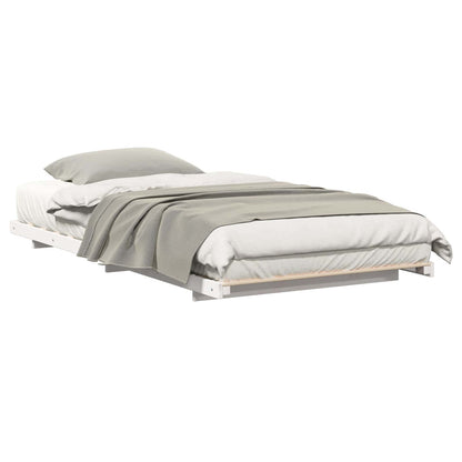 vidaXL Bed Frame White 100 x 200 cm Solid Pine Wood