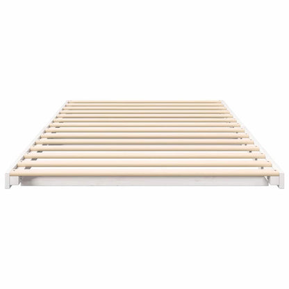 vidaXL Bed Frame White 100 x 200 cm Solid Pine Wood