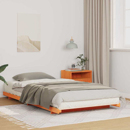 vidaXL Bed Frame Wax Brown 90 x 200 cm Solid Pine Wood