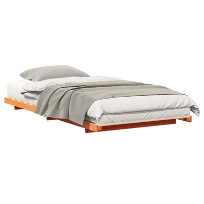 vidaXL Bed Frame Wax Brown 90 x 200 cm Solid Pine Wood