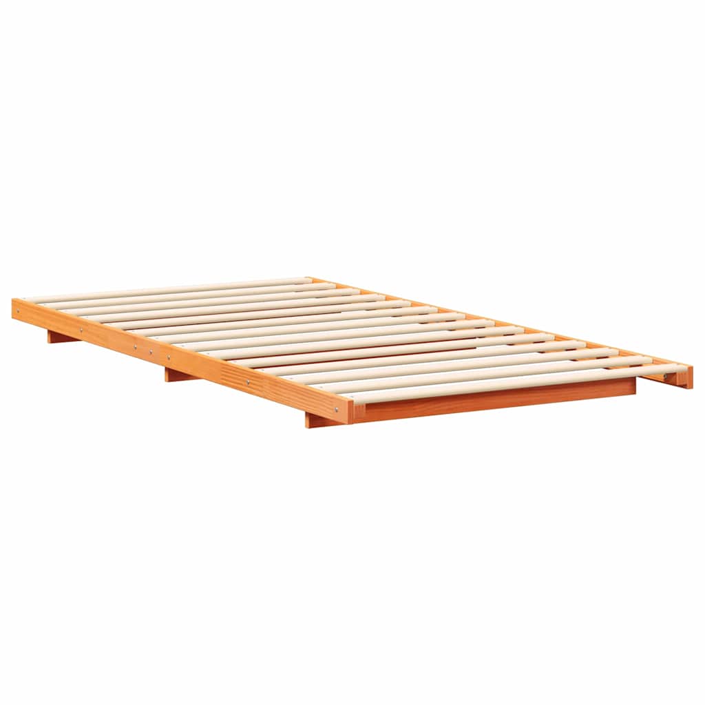 vidaXL Bed Frame Wax Brown 90 x 200 cm Solid Pine Wood