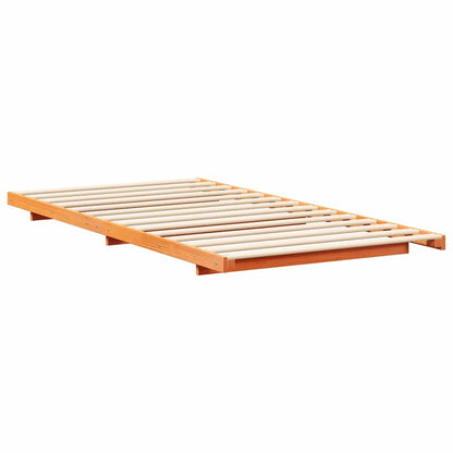 vidaXL Bed Frame Wax Brown 90 x 200 cm Solid Pine Wood