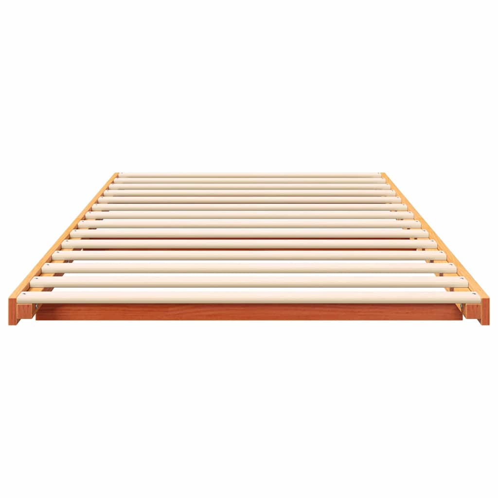 vidaXL Bed Frame Wax Brown 90 x 200 cm Solid Pine Wood