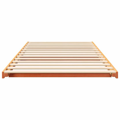 vidaXL Bed Frame Wax Brown 90 x 200 cm Solid Pine Wood