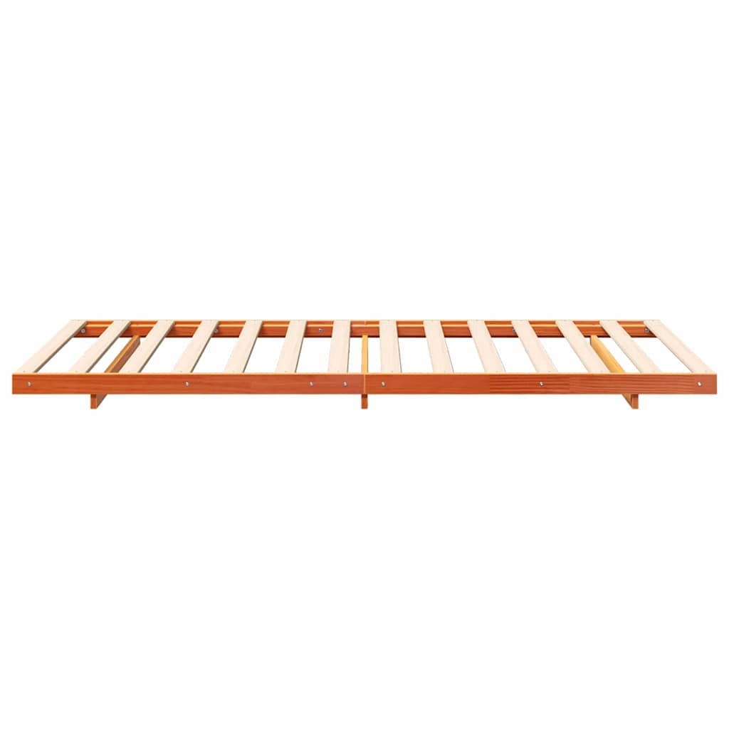 vidaXL Bed Frame Wax Brown 90 x 200 cm Solid Pine Wood