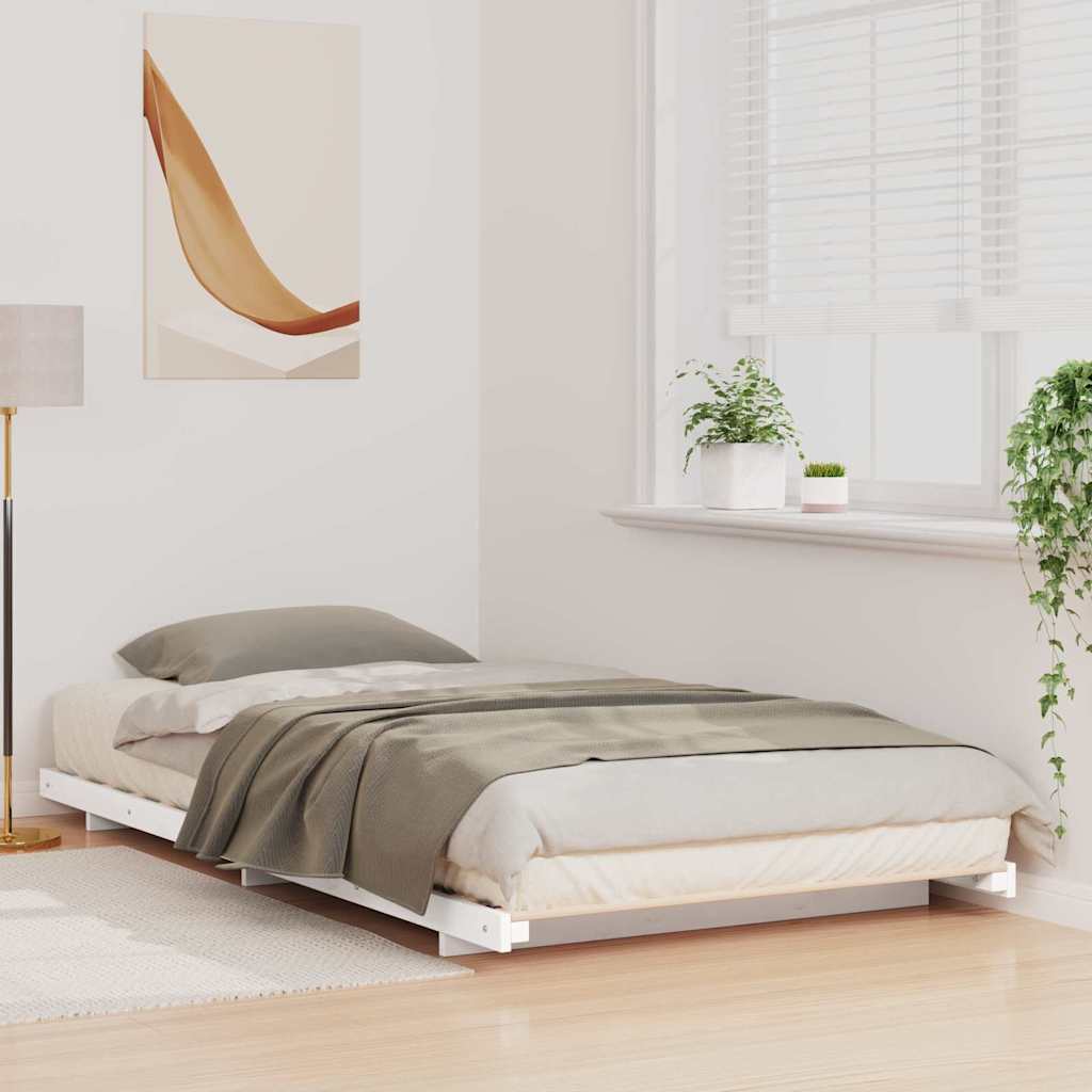 vidaXL Bed Frame White 80 x 200 cm Solid Pine Wood