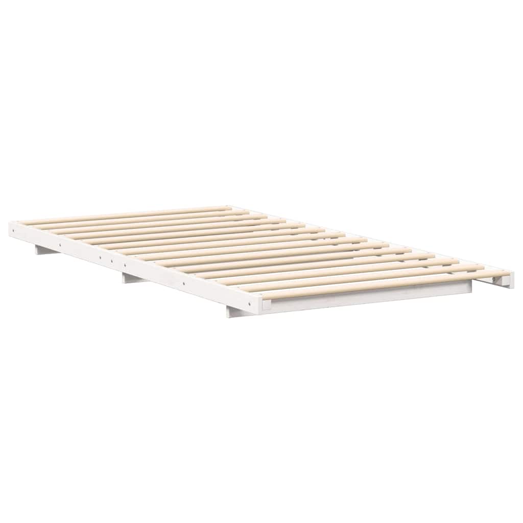 vidaXL Bed Frame White 75 x 190 cm Solid Pine Wood