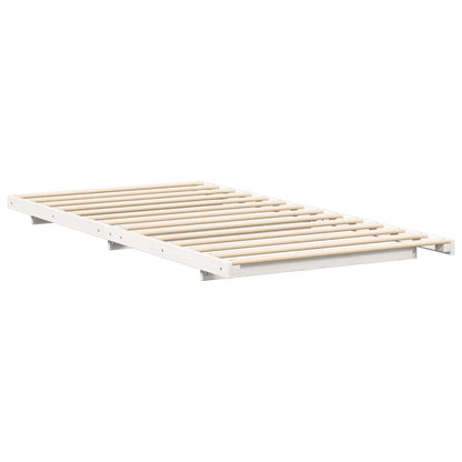vidaXL Bed Frame White 75 x 190 cm Solid Pine Wood