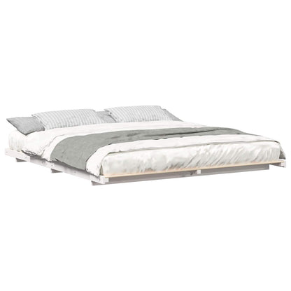 vidaXL Bed Frame White 180 x 210 cm Solid Pine Wood