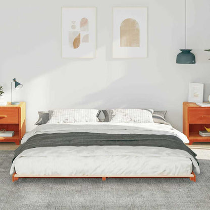 vidaXL Bed Frame Wax Brown 180 x 210 cm Solid Pine Wood