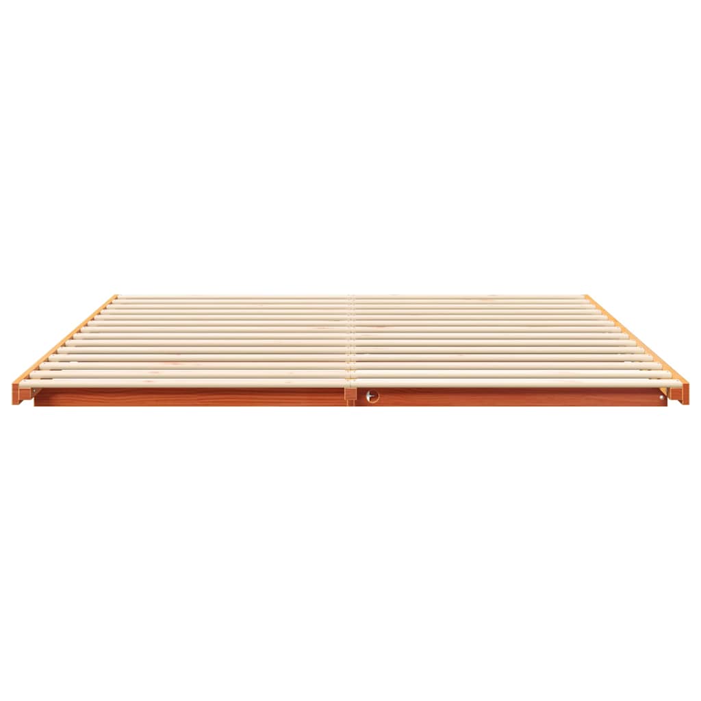 vidaXL Bed Frame Wax Brown 180 x 210 cm Solid Pine Wood