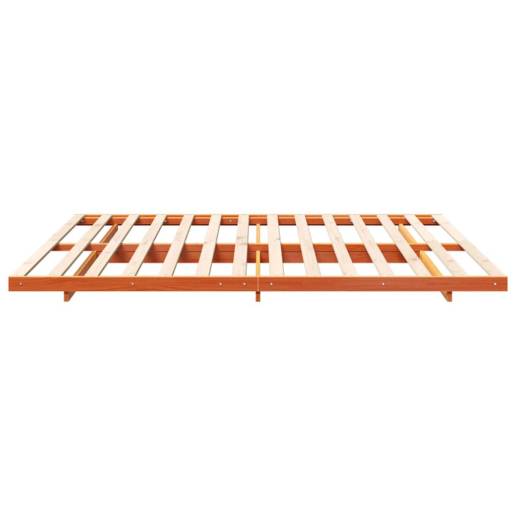 vidaXL Bed Frame Wax Brown 180 x 210 cm Solid Pine Wood