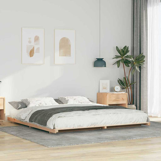vidaXL Bed Frame Brown 200 x 210 cm Solid Pine Wood