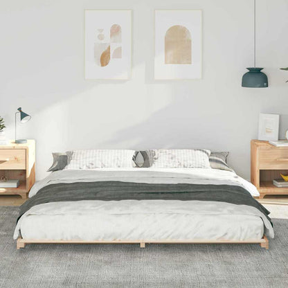 vidaXL Bed Frame Brown 200 x 210 cm Solid Pine Wood